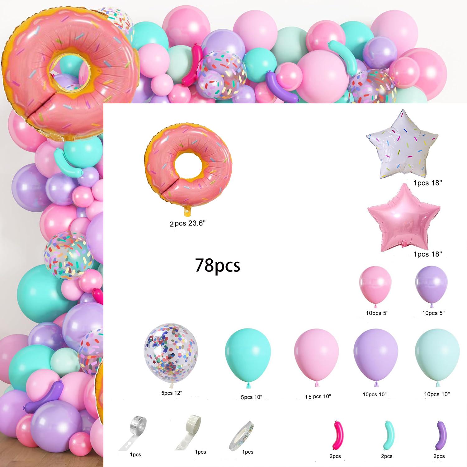 Donut Birthday Party Decorations Including Donut Balloon Garlands Banners in Pink Blue Perfect for Sweet Birthday Party Decor Other