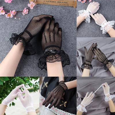 Ultradünne Sonnenschutz-atmungsaktive Spitzenhandschuhe für die Braut, Hochzeit, Etikette, Bühnenhandschuhe