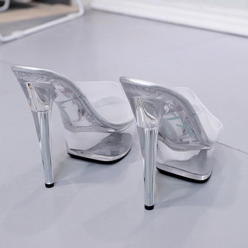 2021 Sommer Trend Transparente Plateau Stilettoabsätze - Spitze Zehenpartie, Superhohe Damen Freizeitschuhe