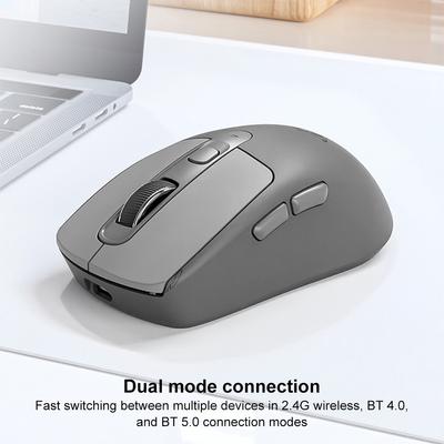 Bluetooth-Compatible Mouse BT 5.0/4.0 + 2.4Ghz Rechargeable Ergonomic Computer Mouse Optical Mice for PC Laptop Notebook Desktop