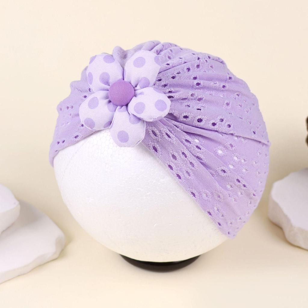 European Baby Breathable Soft Flower Hollow Hat