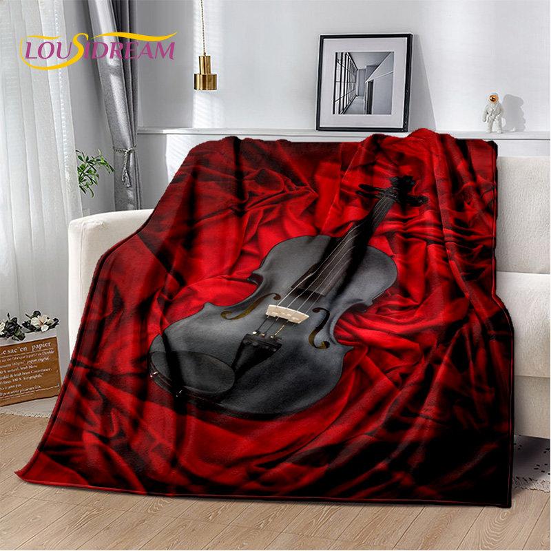 Coperta Morbida in Peluche Strumento Violino Classico Musica, Coperta in Flanella Coperta da Lancio per Soggiorno Camera da Letto Letto Divano Copertura da Picnic