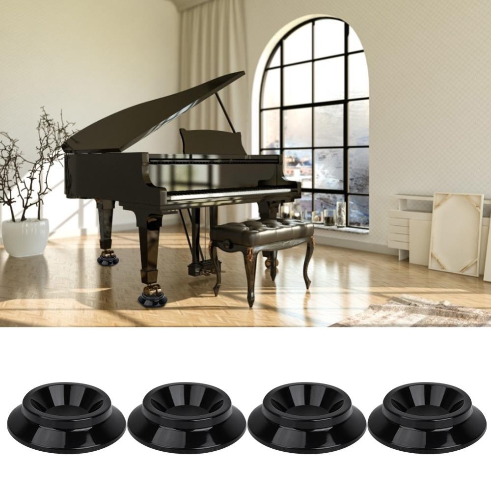 8PCS Plastic Piano Foot Pads Round Shape Piano Floor Protectors Piano Caster Cups Piano Practice