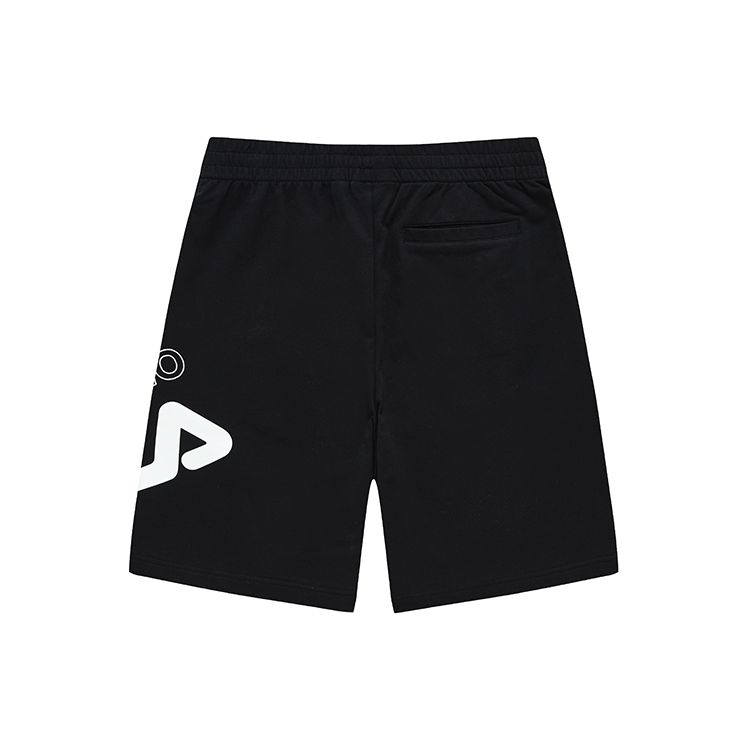 Fila Fusion Cotton Breathable Logo Solid Color Knitted Casual Shorts Men shorts Deep-Black T11M223603FBK