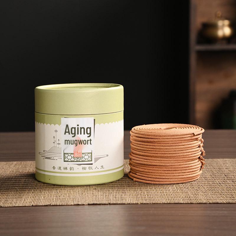 Yabai Agarwood & Mugwort Incense Coils - 48 Discs: Old Mountain Sandalwood for Indoor/Outdoor Odor Removal & Ceremony Use
