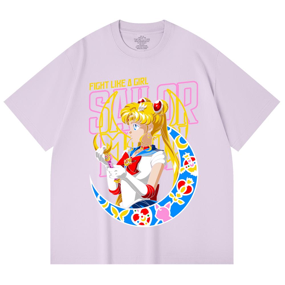 230 g/m² 100 % Baumwolle Sailor Moon V8 Minako Druck Unisex Schweres Baumwoll-T-Shirt