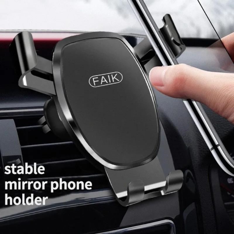 Car Phone Holder – Gravity-Induced Air Vent Mount with Triangular Mirror Design (Smartphone Bracket)