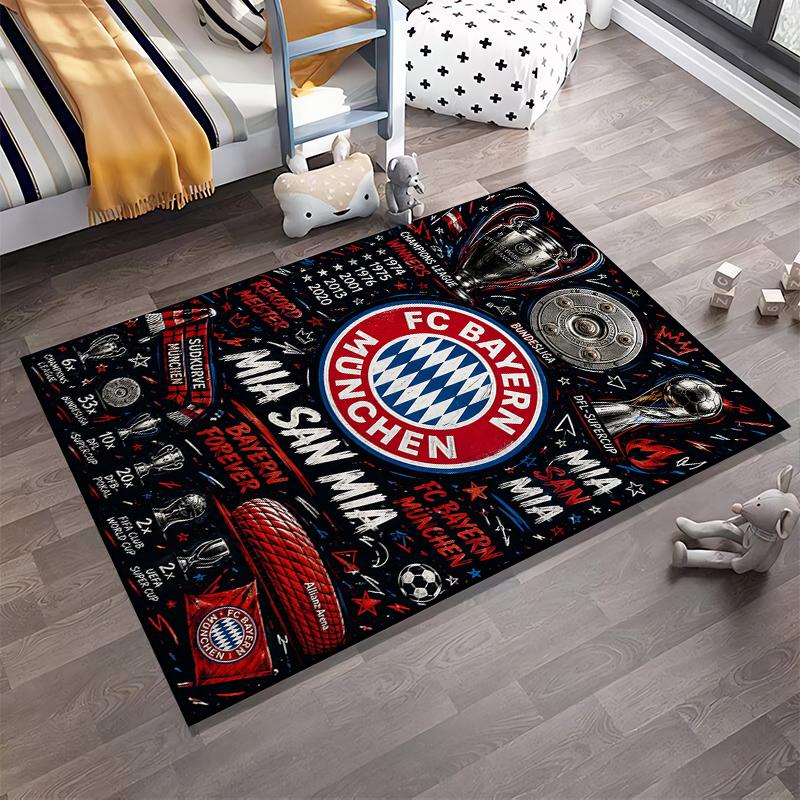 Bayern Munich Champions Design Rug Non-slip Rug Suitable for Living Room and Bedroom Sofas.