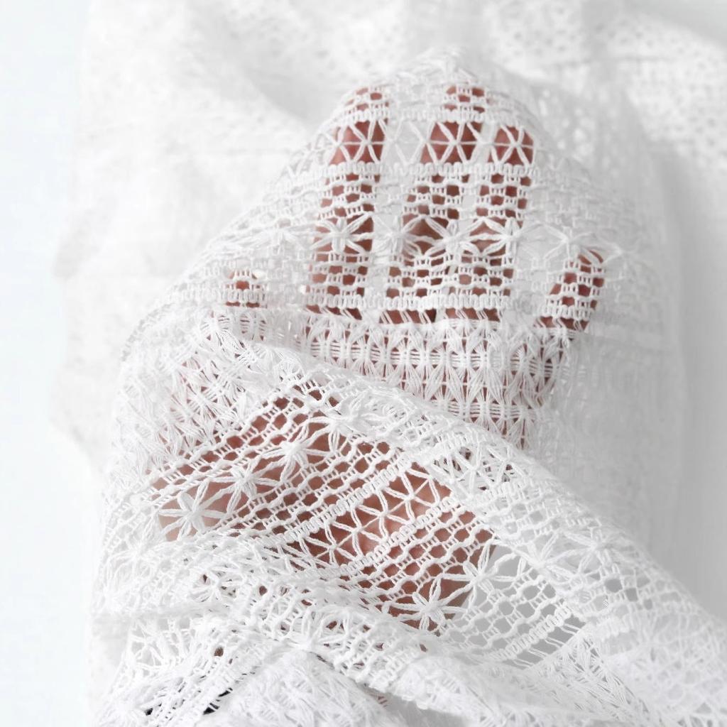 Women's V-Neck Button Front Knit Cardigan, Long Sleeve Lace-Up Crochet Sweater