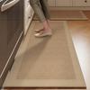 Mat For Kitchen Runner Rug Set Water-Absorbing Non-Slip Floor Mats Long Carpet Brown Imitation Linen Home Decoration Rugs