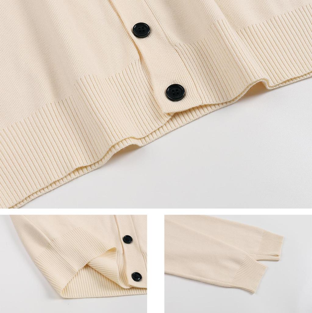 AMI Jesień i Zima Męski Nowy Małe Białe Serce Mieszanka Wełny Alpaki Miękki i Przyjemny Dzianinowy Kardigan Okrągły Dekolt Sweter Chmurka Kieszeń Płaszcz