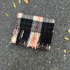 Mohair Winter Cashmere Scarves Plush Long Shawl Classic Plaid Wool Scarf  Student