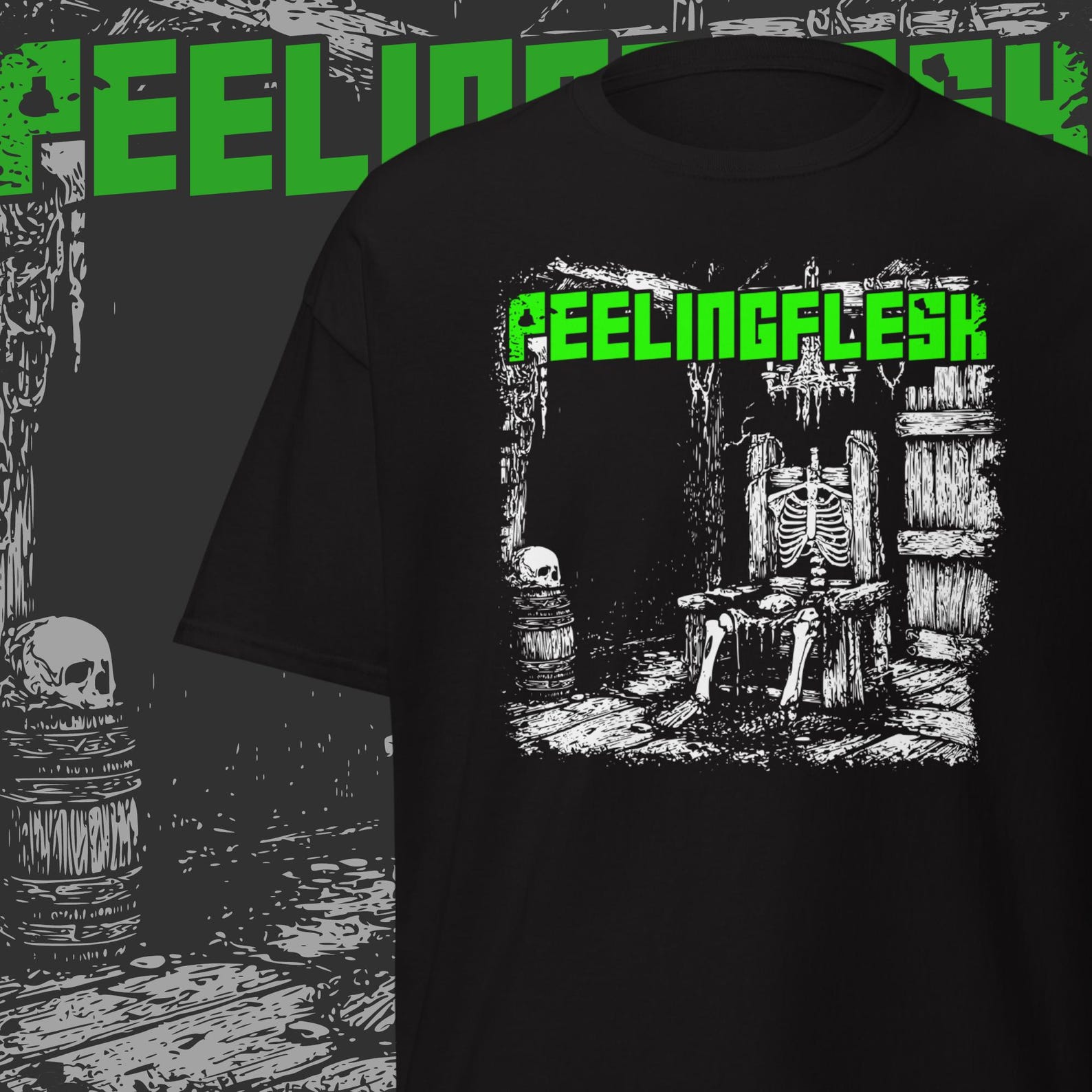 Peeling Flesh T-Shirt Deathcore Merch Slam Metal Heavy Metal Apparel XL