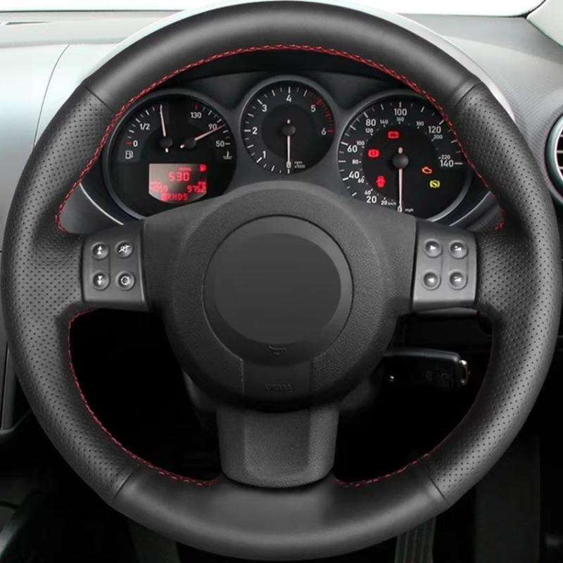 Hand-Stitched black  leather red line non-slip car Steering Wheel Cover For old Alfa Romeo Stelvio Giulia