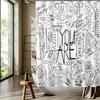 Just Keep Swimming Quote Shower Curtain 1Pc With 12 Hooks For Bathroom Home Decor Polyester 2D Flat Print 70.8X70.8 Inch