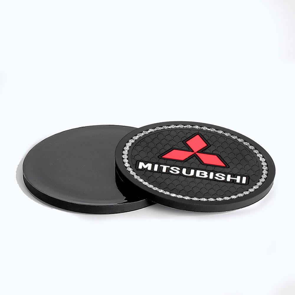 Car Coaster Silicone Anti-noise Water Cup Cushion Accessories For Mitsubishi Ralliart Lancer L200 Outlander Pajero Eclipse Cross