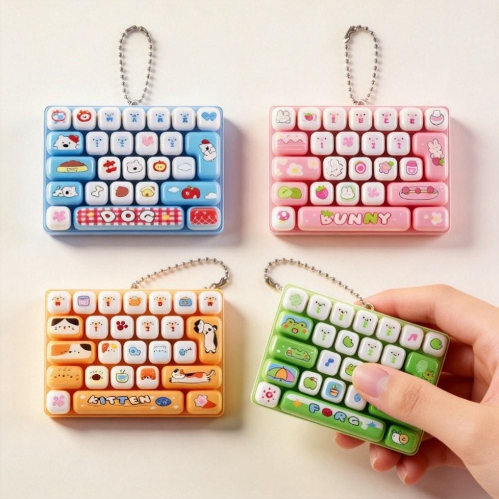 Animals Fingertip Button Keyring Mini Keyboard Clicker Keychain Sensory Clicker Toys Bag Ornaments