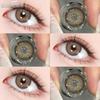 (0~-7.00 Grade) EYESHARE Colored Brown Contact Lenses with Grade Myopia Gray Natural Pupils for Eyes 14.2mm Prescription Lens