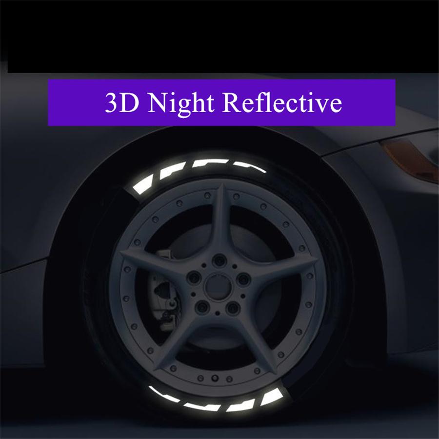 3D 8 Groups Brake Blade Night Reflective Tire Lettering