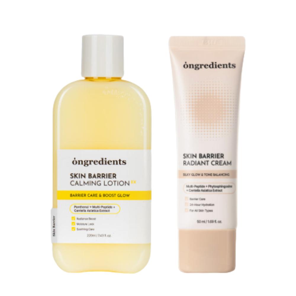 Ongredients Skin Barrier Calming Lotion EX 220ml + Radiant Cream 50ml Set