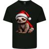 A Cute Christmas Sloth With Xmas Hat on Unisexs Light Cotton TShirt