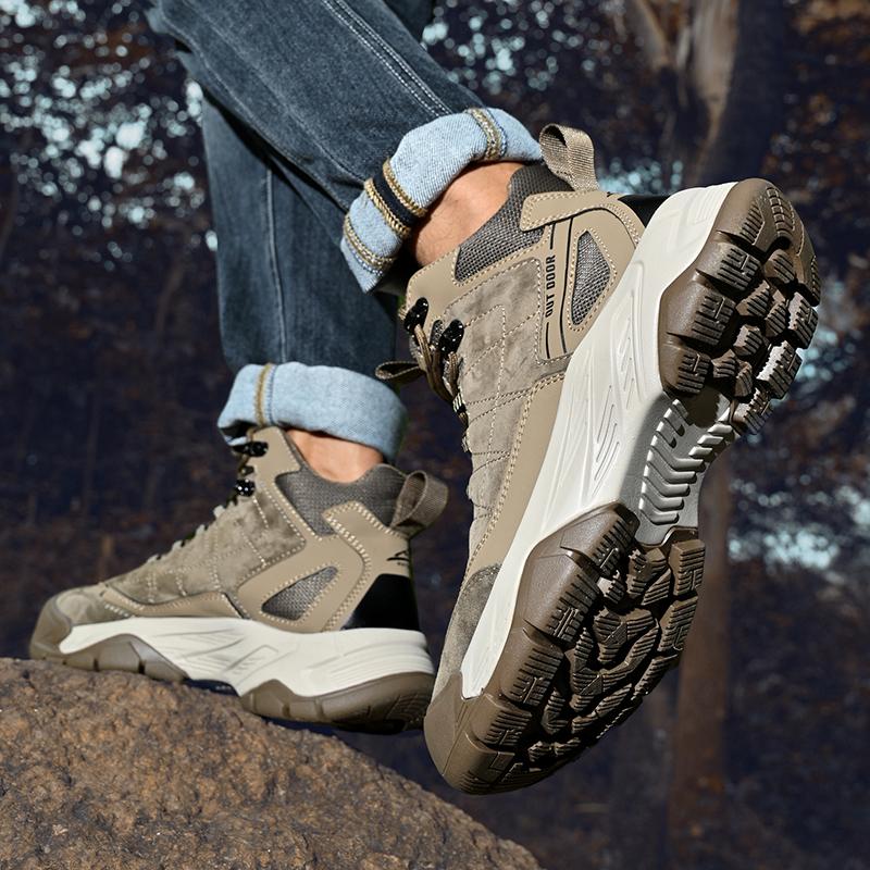 Comfortable Men's Sneakers Hiking Boots Casual Shoes Daily Walking Travel Shoes Fashionable Treking Footwear Lightweight Mesh Shoes