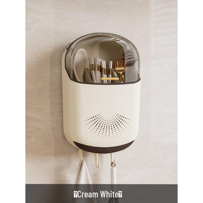 Wandmontierter Klappdeckel-Stäbchen- & Utensilienhalter