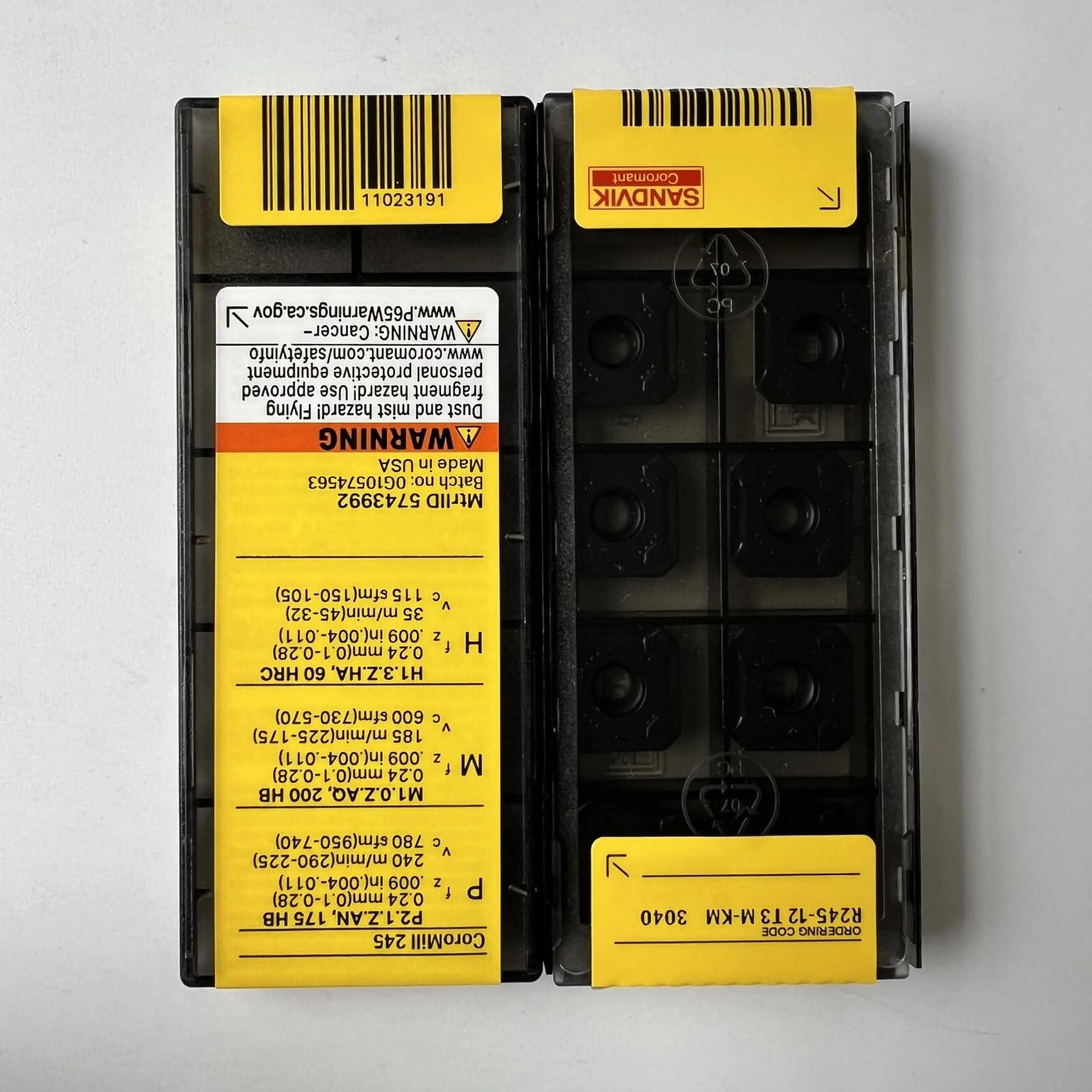 

Original Sandvik / R245-12T3M-KM 3040 / CNC lathe carbide blade 10 Pcs