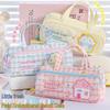 Charming Double-Layer Lucky Embroidery Pencil Case with Large Capacity, Portable Design, and Stylish Dopamine-Inspired Look