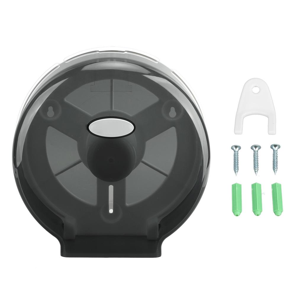 Single Roll Tissue Dispenser Jumbo Tissue Dispenser Toilet Paper Roller for Hotel Bar Transparent Black