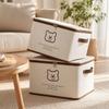 Beige Bear Non-Woven Zipper Storage Box - Large Foldable Clothes Organizer Basket