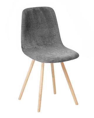 Scandinavian Chair Cover Grey Velvet Elastic [21Ea]