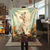 White Tiger  Print Flannel Blanket, High quality Comfortable for All Seasons, Home Decor, Warmth and Comfort