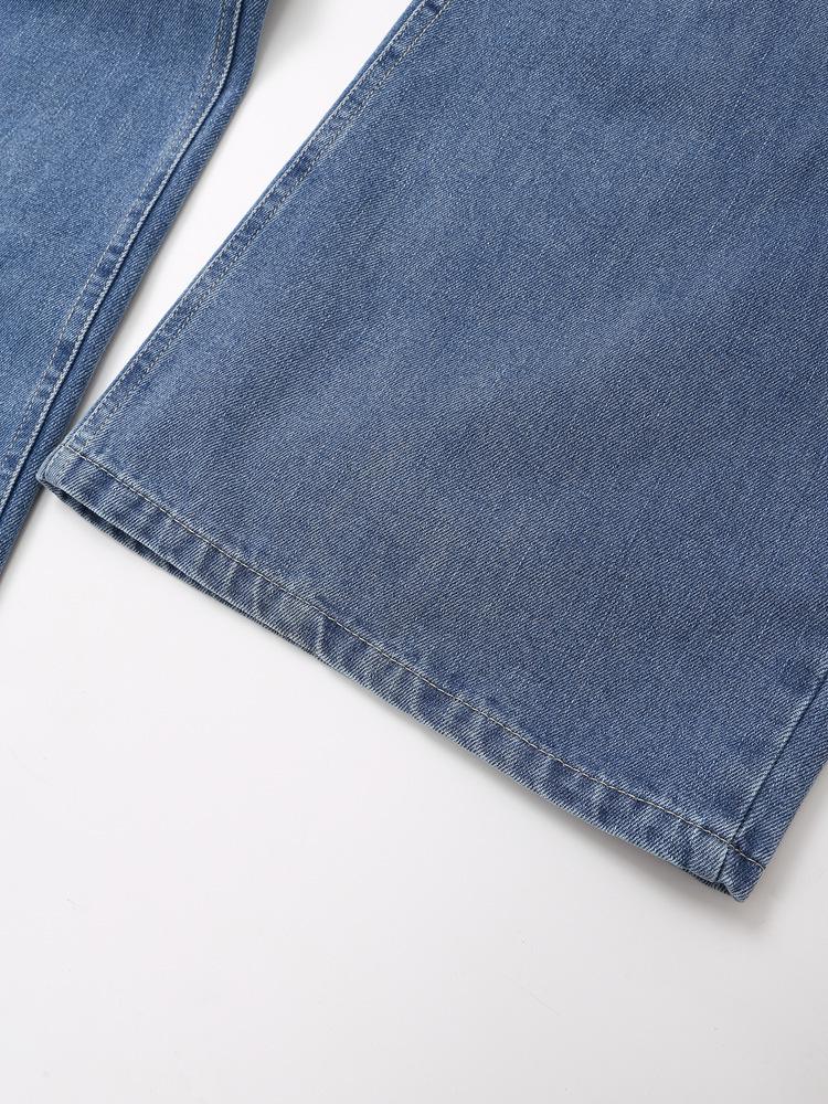 Ρετρό Τζάκετ από Τζιν για τον Δρόμο & Σετ Τζιν Παντελόνι Ψηλόμεσο με Φαρδύ Πόδι