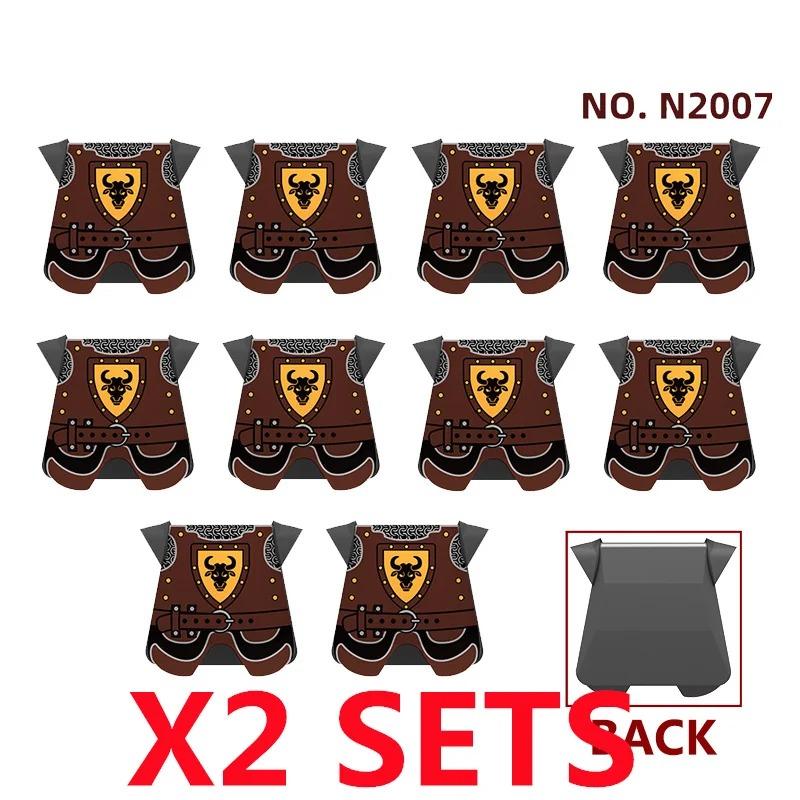 MOC Medieval Red Lion Black Eagle Castle Soldier Knight Horse Mount Building Block Military Figure Vest Armor Flag Toy Gift B036