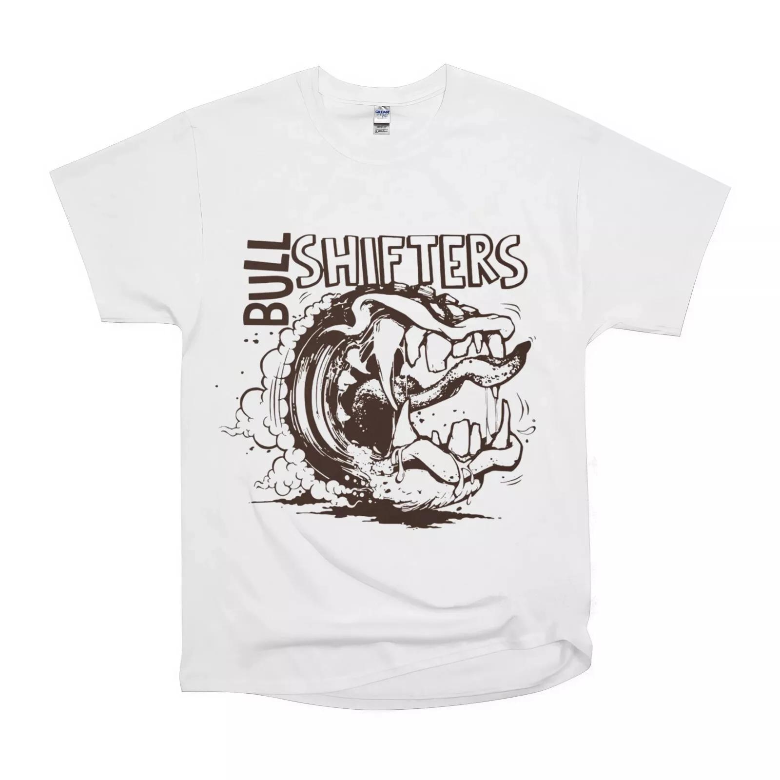 

100% хлопок ТОПЫ УНИСЕКС ФУТБОЛКИ МУЖСКИЕ ЖЕНСКИЕ Бык Шифтеры Зуб Монстра Крутая Арт Футболка Классическая NWT Gildan L белый