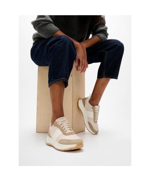 [FitFlop] Women's Suede Mix Platform Sneakers - Classic Beige/Cream FT59K2N02A