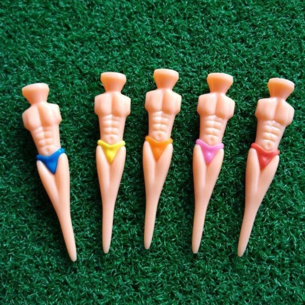 

5 Pcs Attractive Golf Tee Gentleman Model Golf Ball Holder Muscular Gentleman Tee Golf Club random color