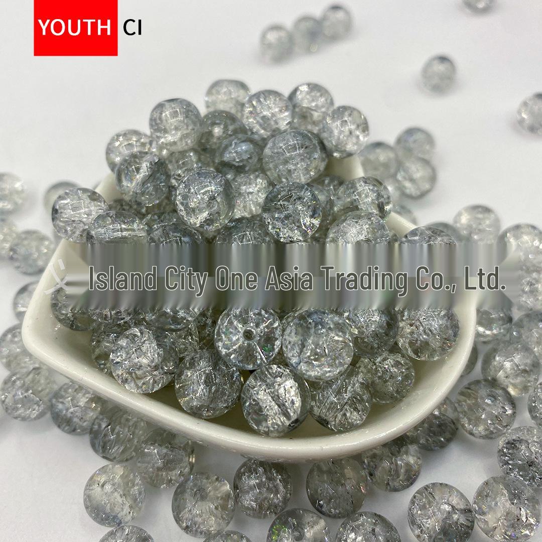 

Ice Crackle Glaze Crystal Glass Beads for DIY Bracelets and Spacer Designs 10mm