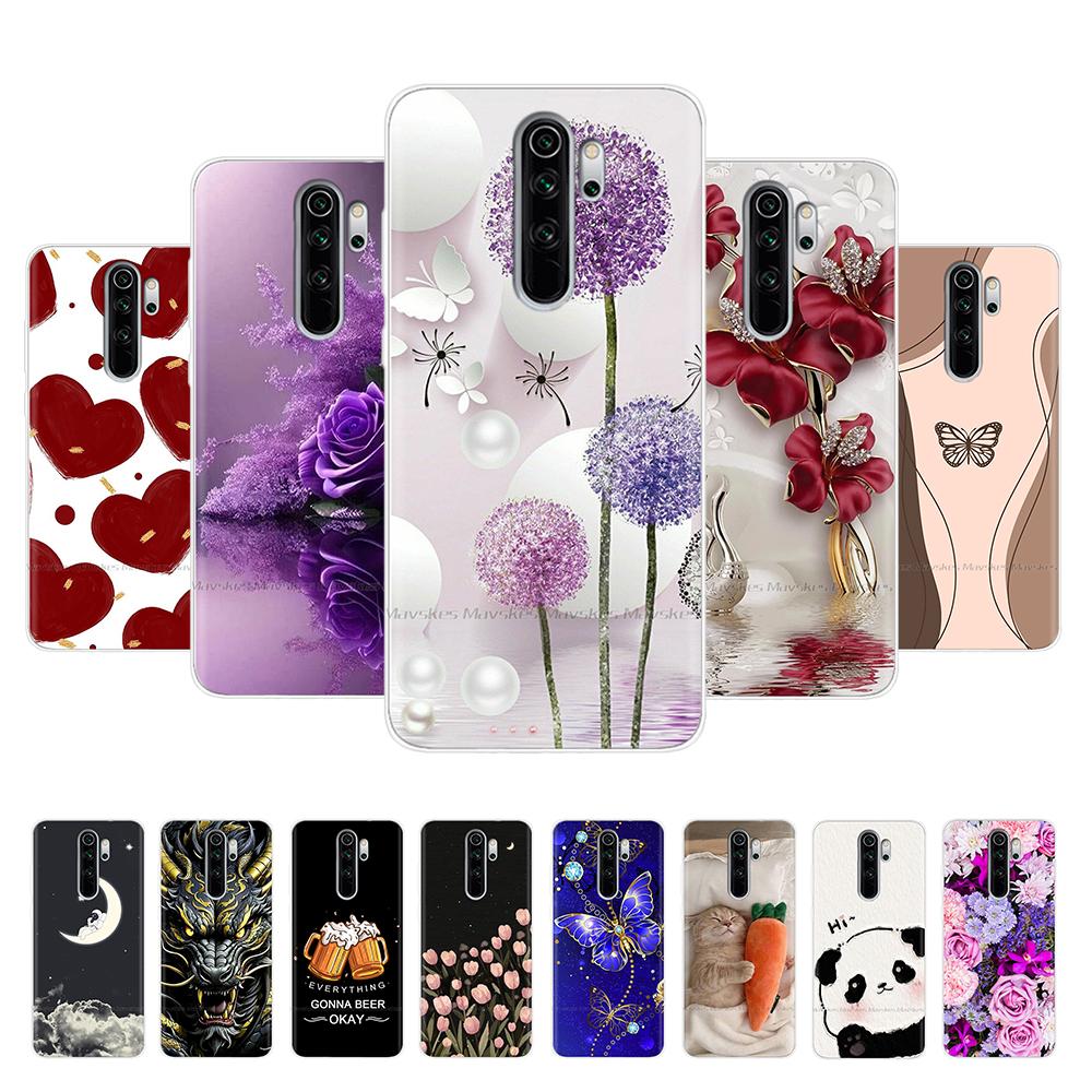 TPU Phone Cases For Redmi Note 8 Pro Case Clear Lovely Flowers Lightweight Cover For Xiaomi Redmi Note8 Pro Phone Housing Fundas