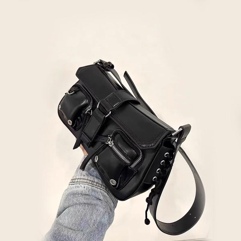 

Женская винтажная готическая черная сумка Harajuku, эстетичная элегантная сумка-кошелек в стиле панк, сумки-кошельки через плечо, трендовые сумки-тоут