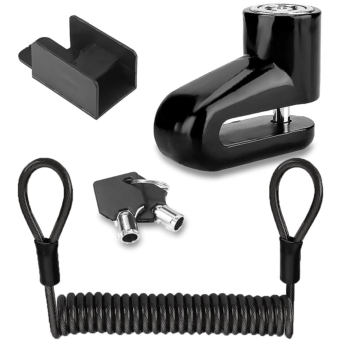 

SeonFook Disc Brake Metal Lock Universal for Bicycles and with Rope and Spring Reminder Rope Lock, Body, Motorcycles, 1.2M Anti-Theft чёрный