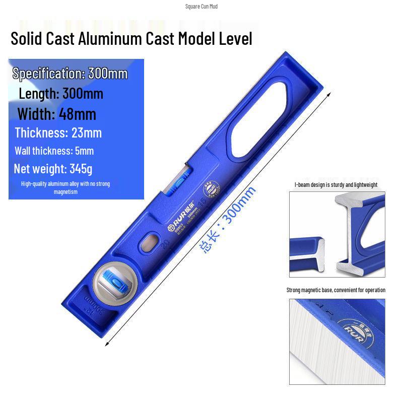 High Precision Solid Cast Aluminum Magnetic Spirit Level for Wall Tile Decoration