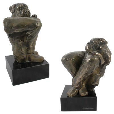 Boxer, German Boxer III - Dog Statue, Bust On Stone Base, Sculpture, Trophy for Dog Show by Brand