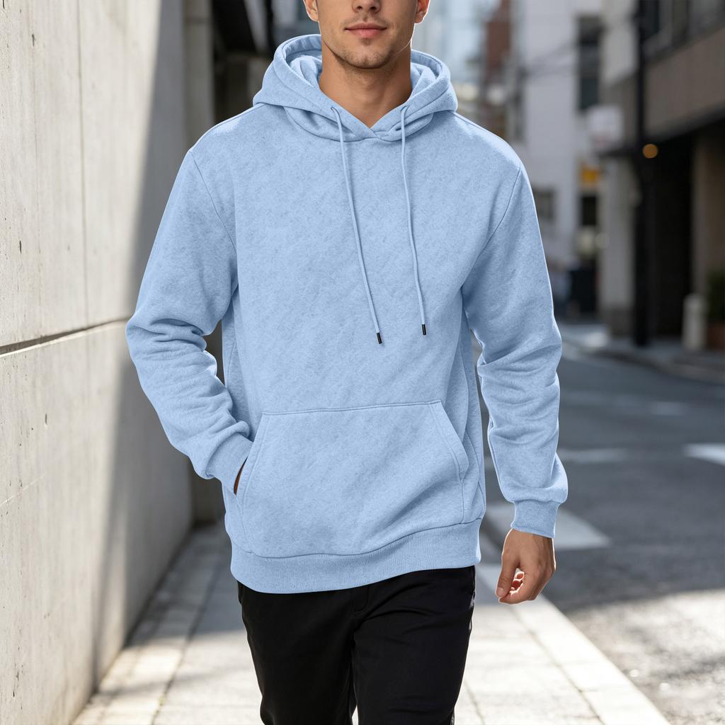 Men's Casual Hooded Sweatshirt for Fall Winter Spring