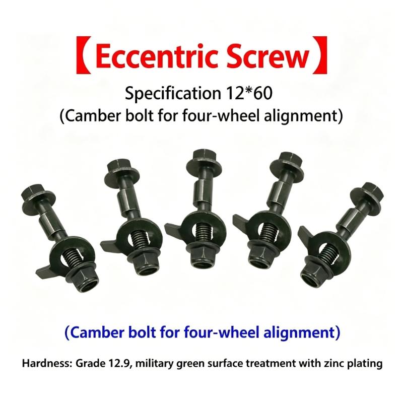 Precisions Wheel Cambers Bolt Alignment Screw for Car Suspension Alignment Includes Directional Metal Washers