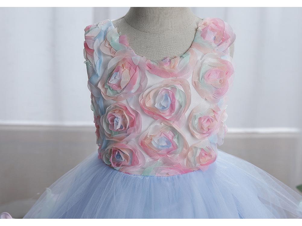 Children's Lace Princess Dress for June 1st Performance – Flower Girl Puffy Dress for Small & Medium-Sized Kids