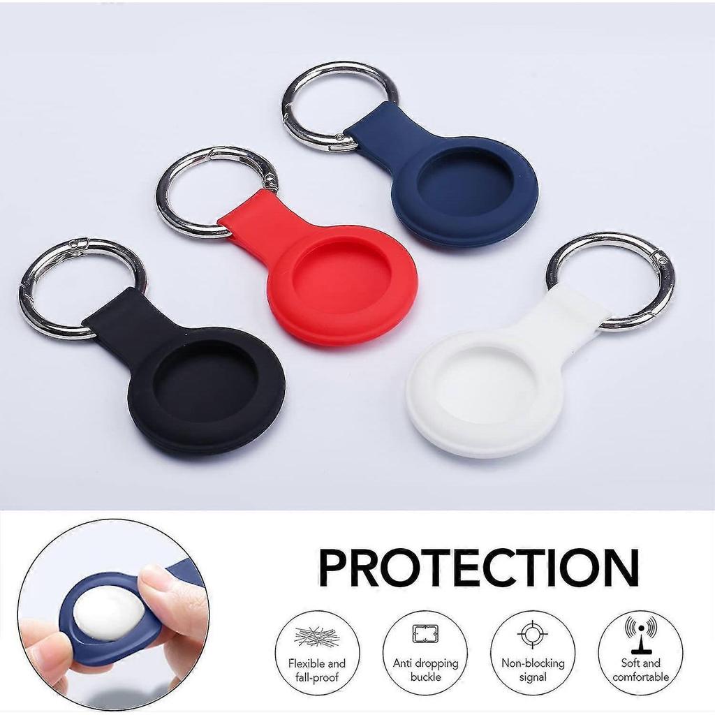 Silicone Airtag 4pack Keyring Compatible With Apple Airtag,airtag Case