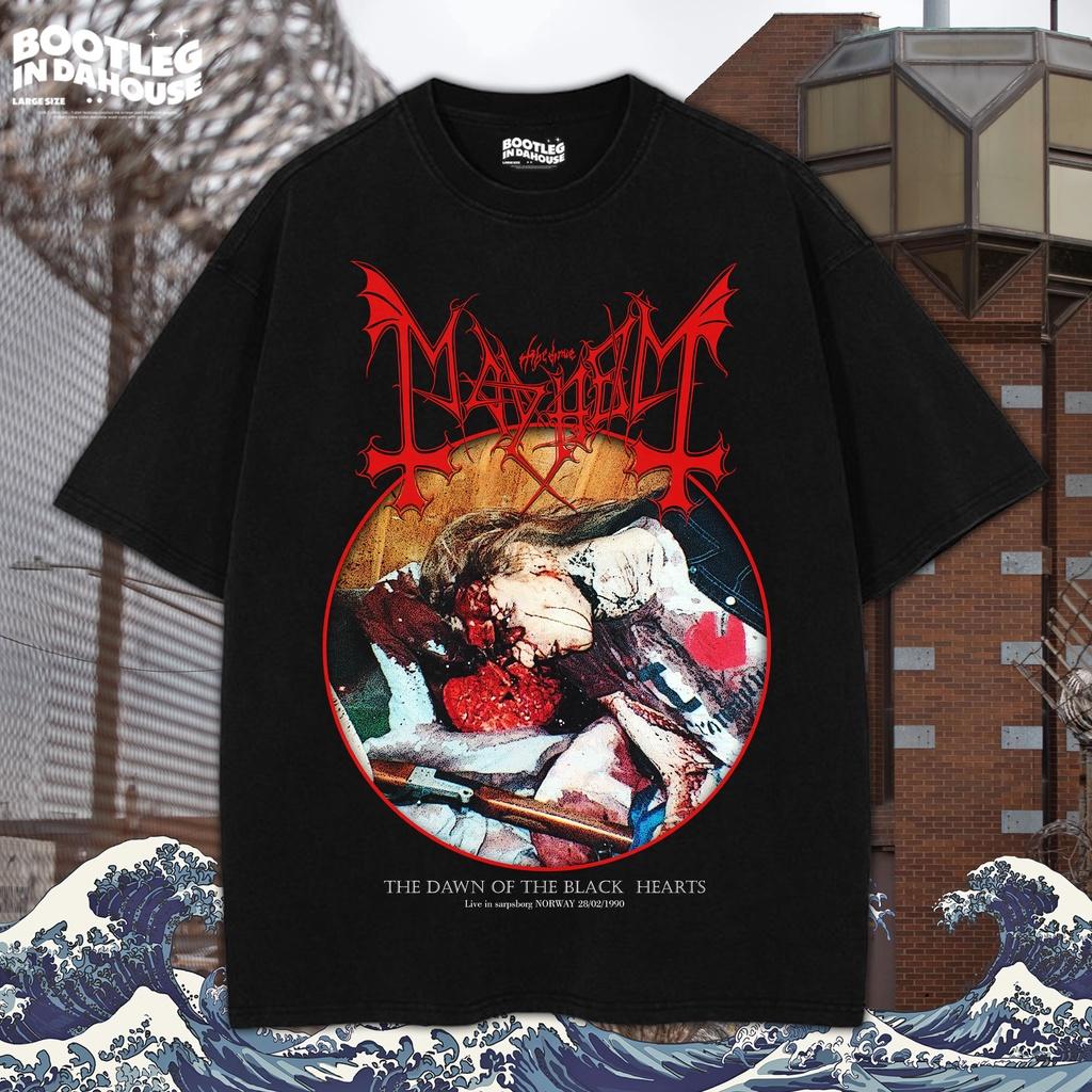 

2025 Новая футболка Mayhem с подолом, с короткими рукавами, оверсайз, норвежская, Y2k, метал/рок-группа, рукав 3/4 XL