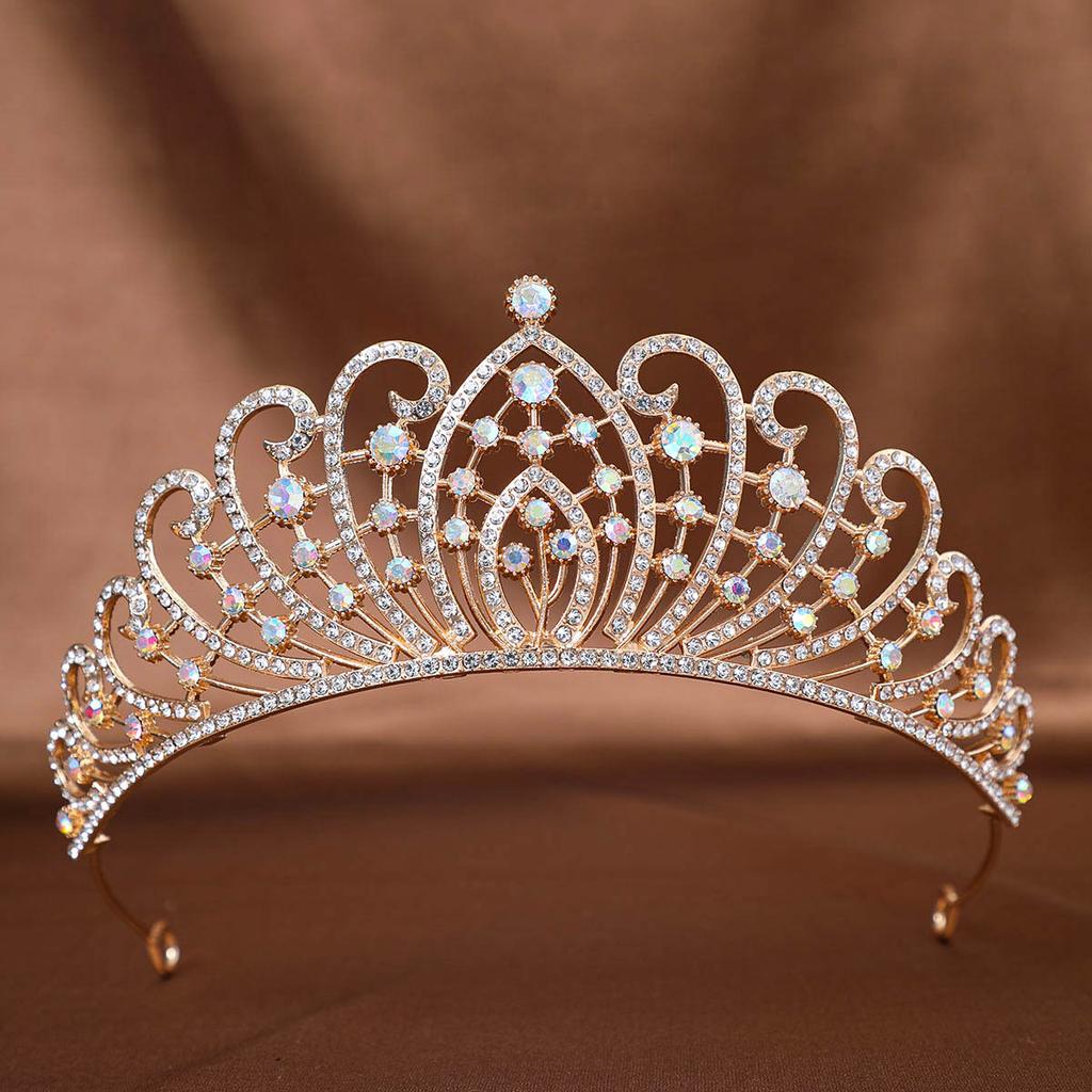 European and American Crown Princess Headwear Wedding Water Diamond Alloy Hair Accessory Full Diamond Crown Makeup Styling Updo Accessory